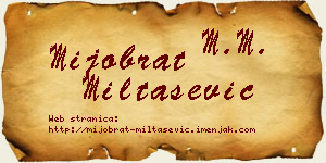 Mijobrat Miltašević vizit kartica